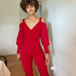 Fashion Nova Red Jumpsuit